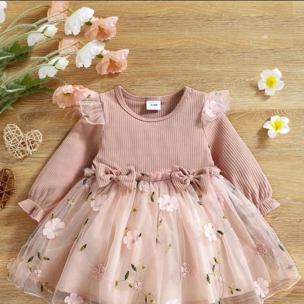 Pink Floral Kids Dress
